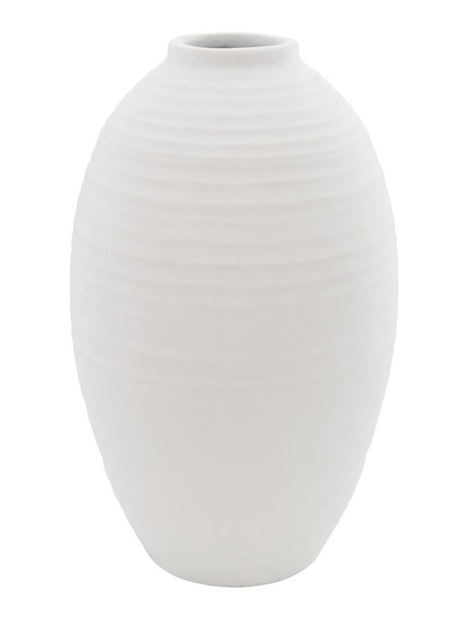 47th & Main White Ceramic Vase, 5" x 6" - Image 1